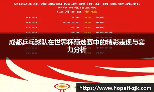 成都乒乓球队在世界杯预选赛中的精彩表现与实力分析